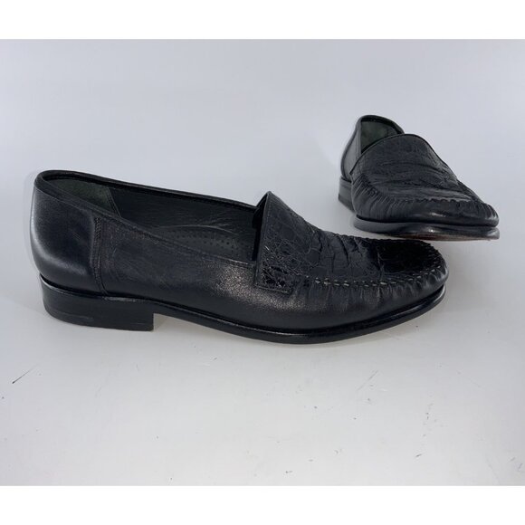 Forli Slip-on Loafers Sz 7.5 Men Black Genuine Crocodile Italy YGI G4S-20 main image 4